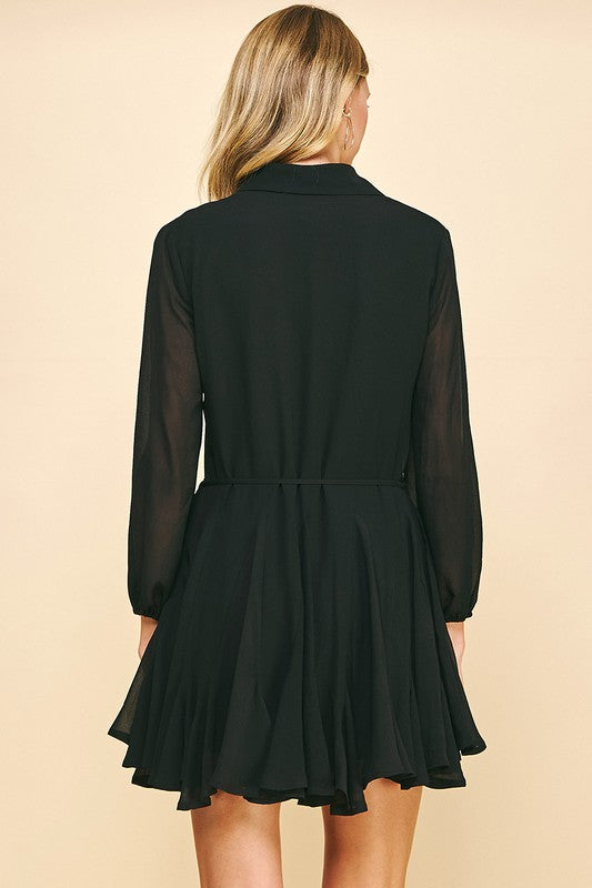 Dacotah Button Down Mini Dress, Black