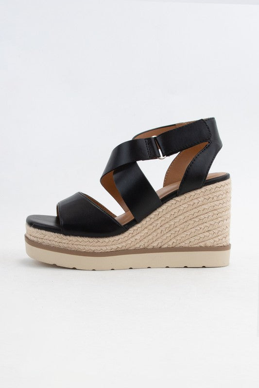Churro Velcro Cross Strap Wedge