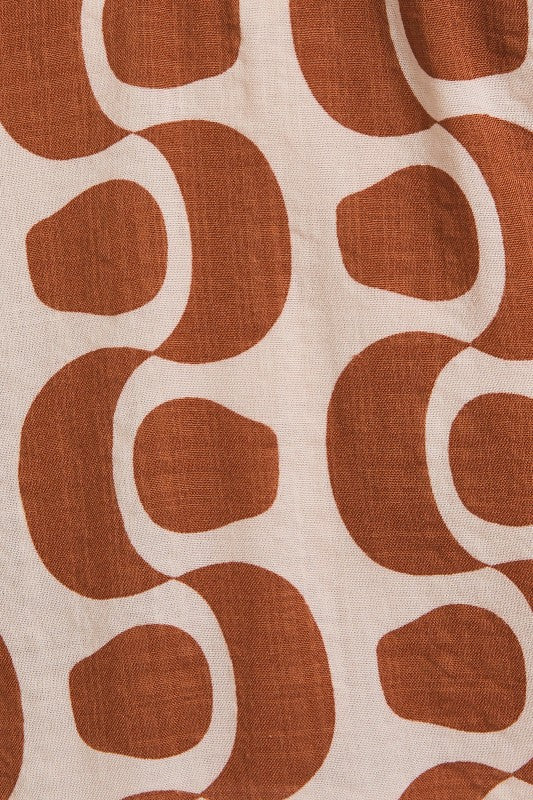 Cinnamon Swirl Geo Print Top, Cream & Rust