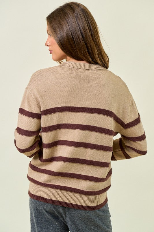 Chestnut Stripe Pullover Sweater