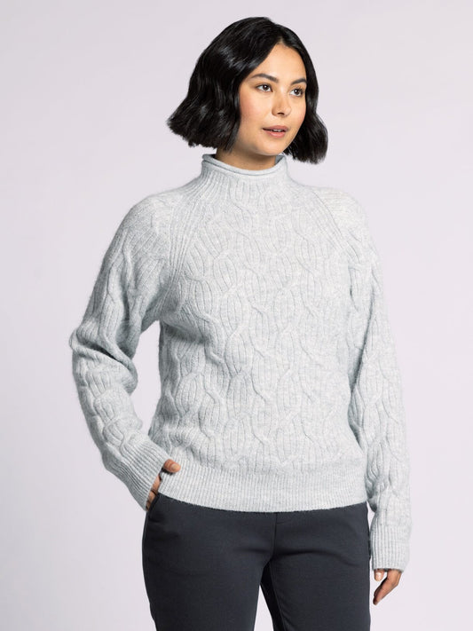 Amal Knit Sweater, Heather Grey