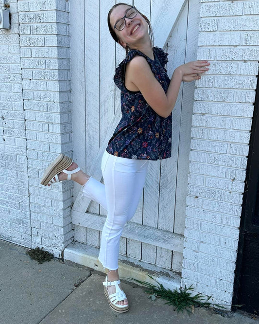 Emery High Rise Cropped Boot, White