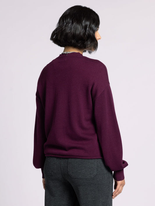 Fatima Lightweight Sweater, Deep Cherrywood