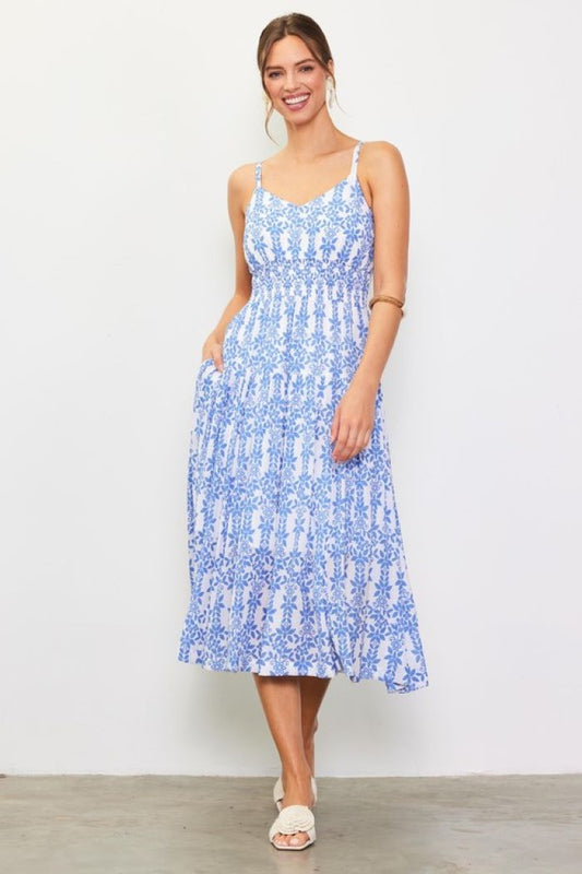 Summer Vibes Print Dress, Blue