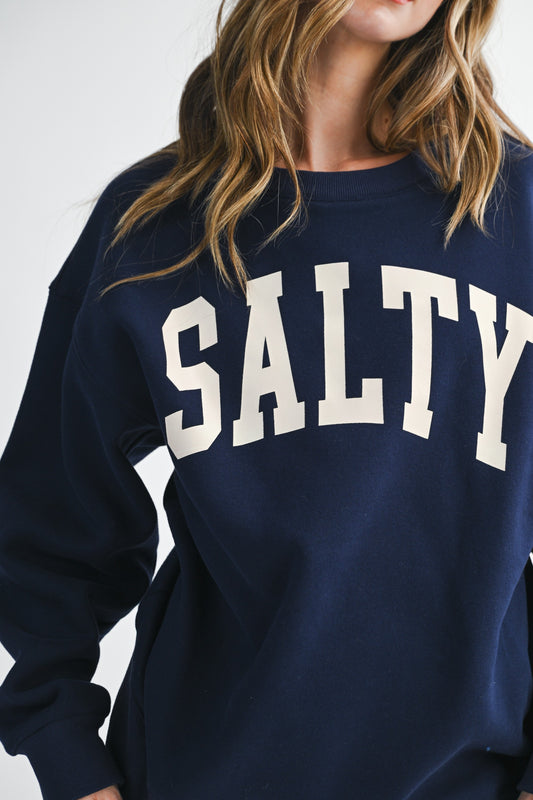 Oversized "Salty" Graphic Sweatshirt