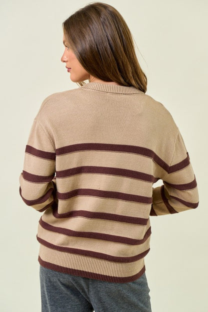 Chestnut Stripe Pullover Sweater