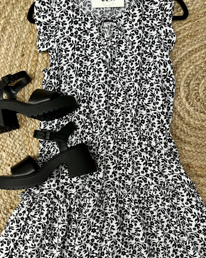 Ciara Print Dress, Black
